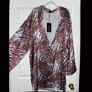 Tiger Printed Shirt Dress